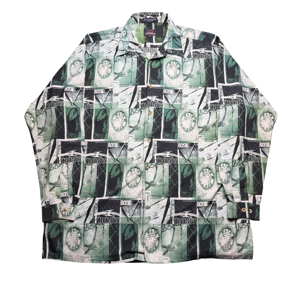 Vintage Meoshe "Theory" button-down rap baggy loose shirt